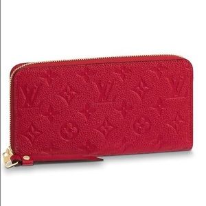 ✨Pretty✨ Louis Vuitton Red Empreinte Wallet Auth